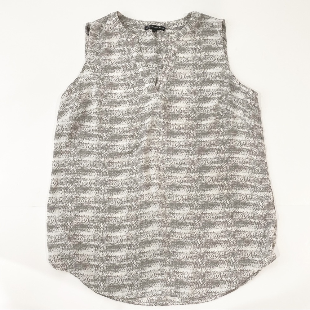 Adrianna Papell Sleeveless Split Neck Blouse M